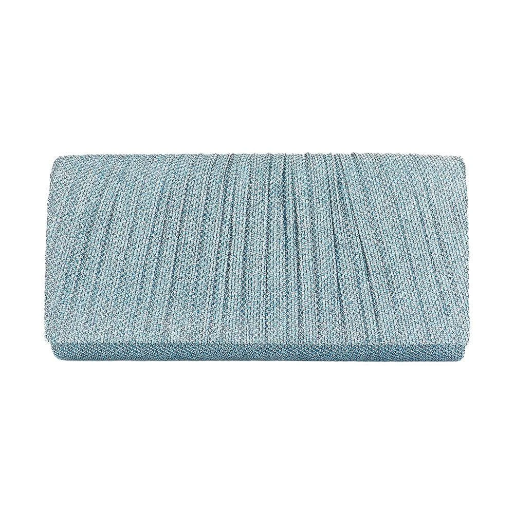 FASHNZFAB Pleated Shimmery Evening Clutch / Crossbody Bag 2