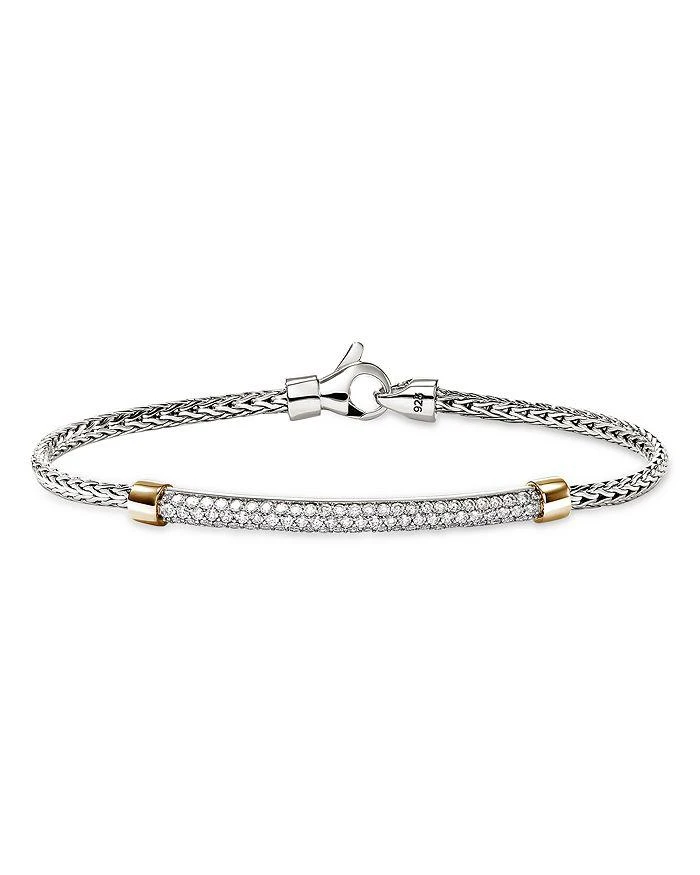 John Hardy 14K Yellow Gold 
Sterling Silver JH Essentials Diamond Pavé Chain Bracelet