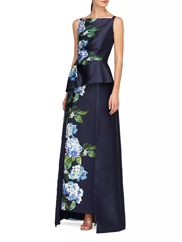 Kay Unger Barbara Hydrangea Mikado Walk-Thru Gown 3