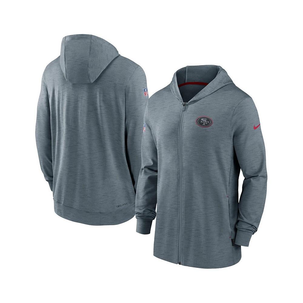 Nike Men's Heather Gray San Francisco 49ers Sideline Team Pop Full-Zip Hoodie Jacket
