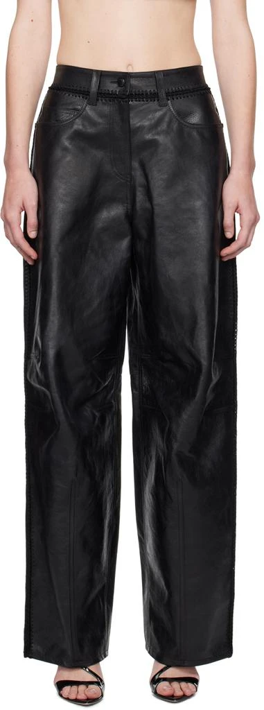 Alexander Wang Black Low-Rise Leather Pants 1