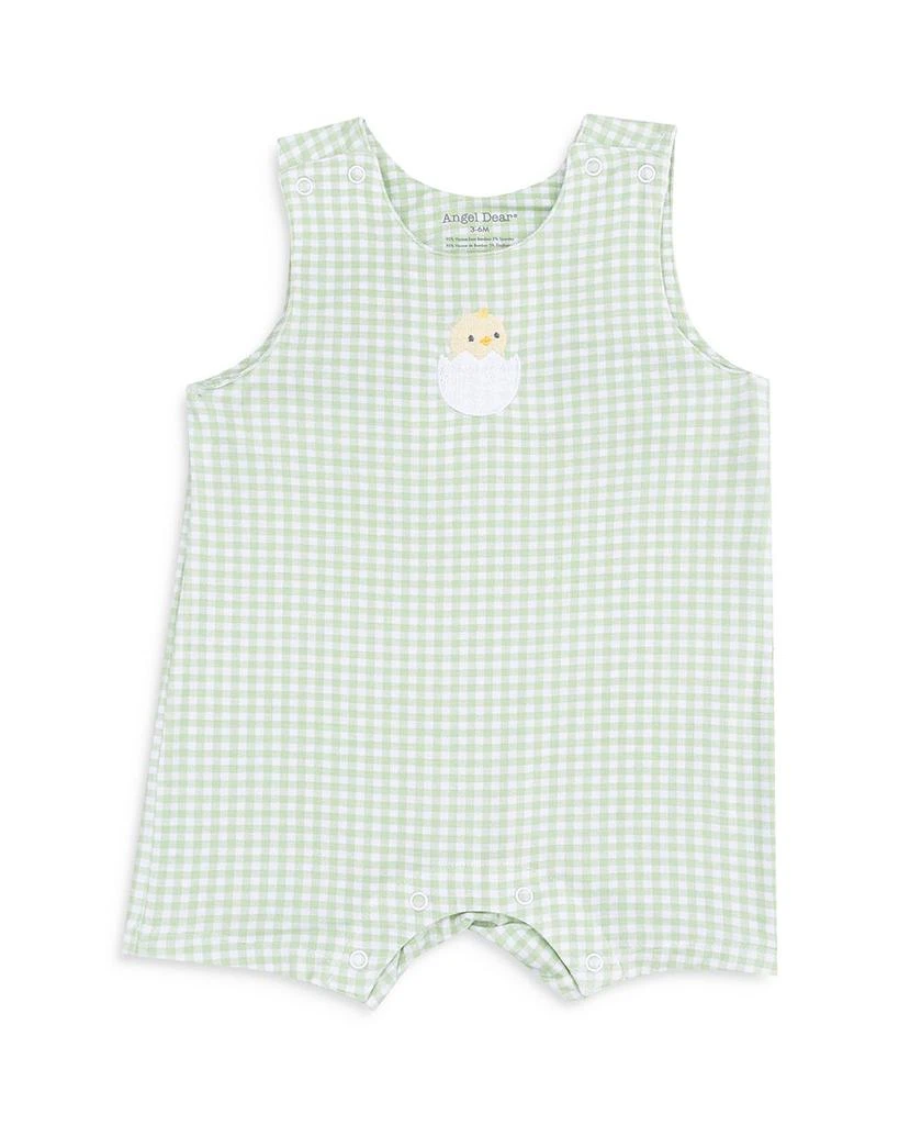 Angel Dear Boys' Mini Gingham Appliqué Sleeveless Shortie Romper - Baby 1