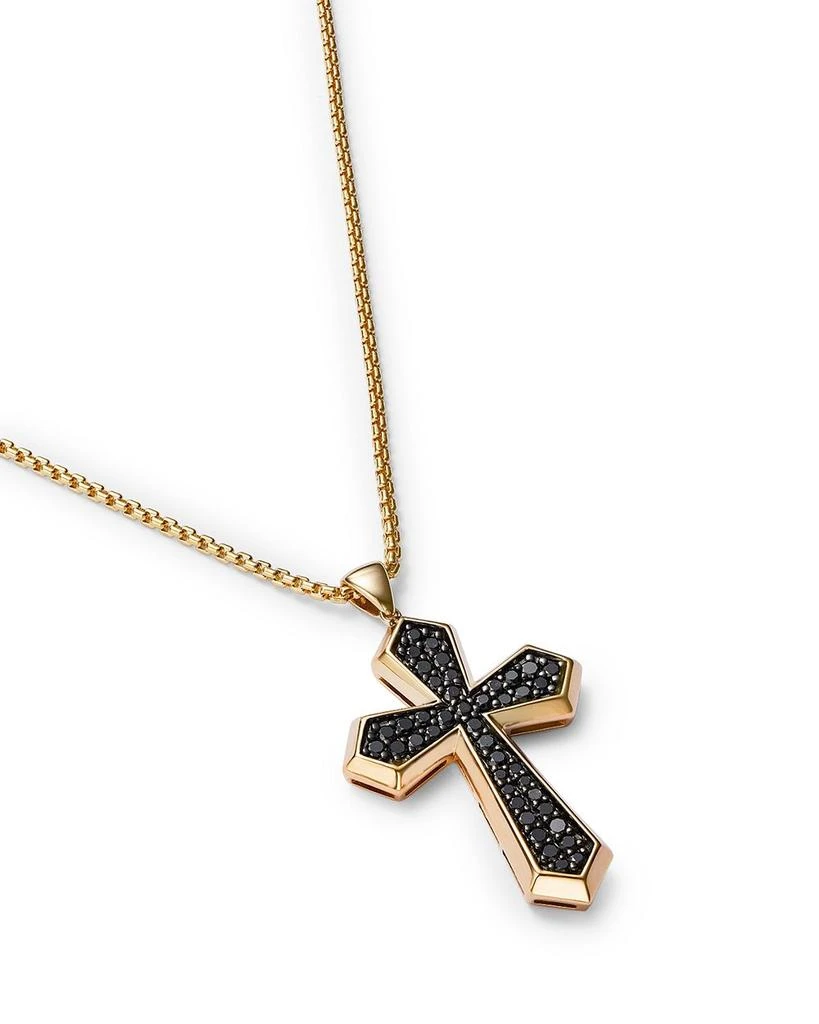 Bloomingdale's Men's Black Diamond Cross Pendant Necklace in 14K Yellow Gold, 1.0 ct. t.w. 2
