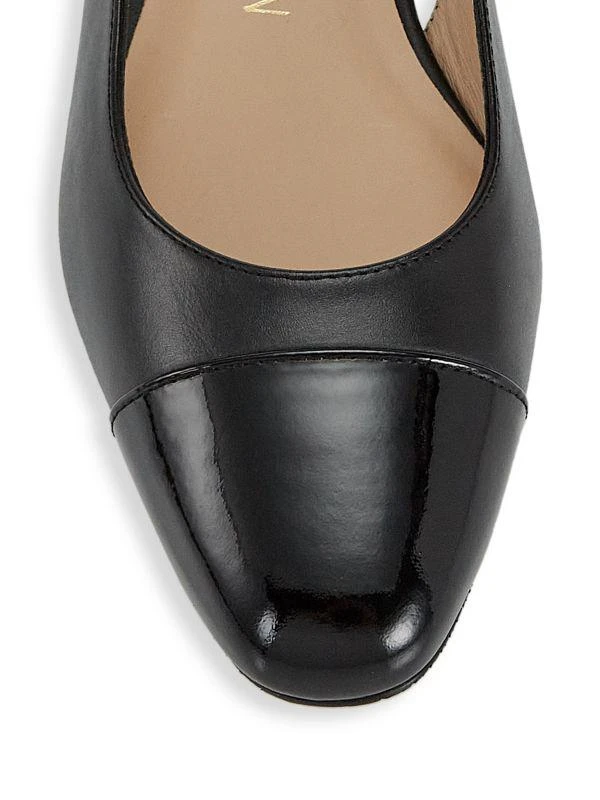 Stuart Weitzman Pearl 20MM Imitation-Accent Leather Slingback Flats 4