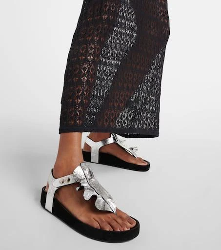 Isabel Marant Isela metallic leather sandals 4