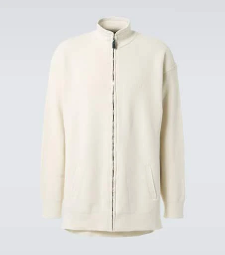 Balenciaga Logo cotton-blend zip-up cardigan 1