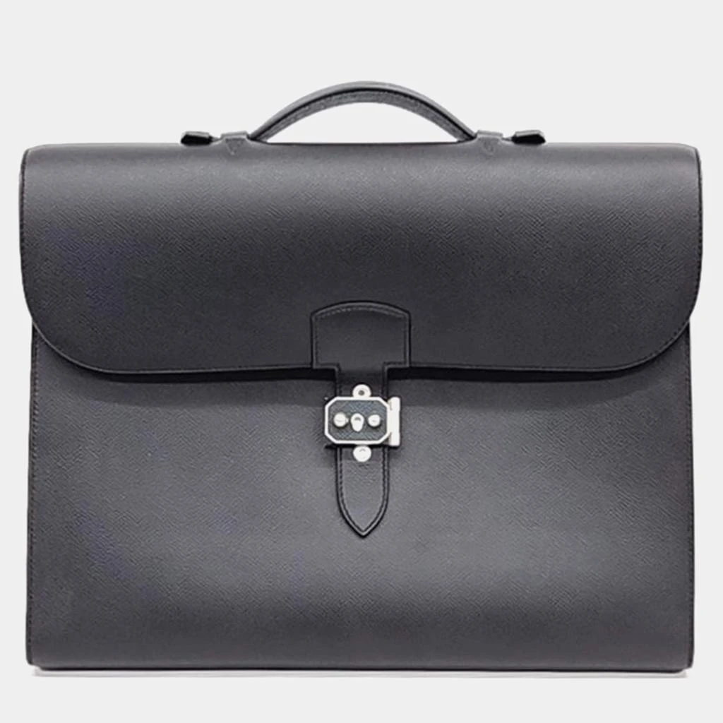 Hermes Hemes Noir Epsom Leather Sac-a-Depeches Briefcase Bag 1