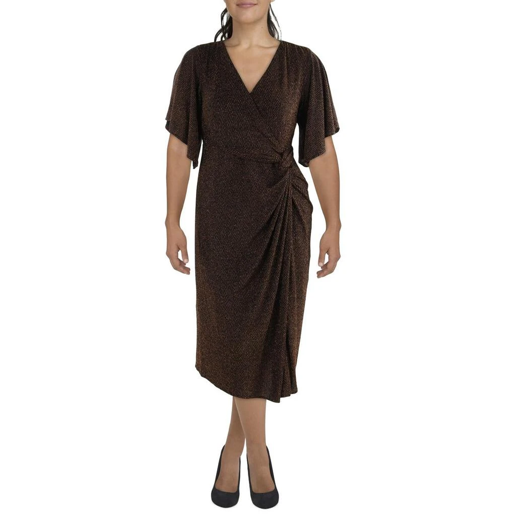 Avenue Plus Womens Twist Front Long Cocktail And Party Dress 3