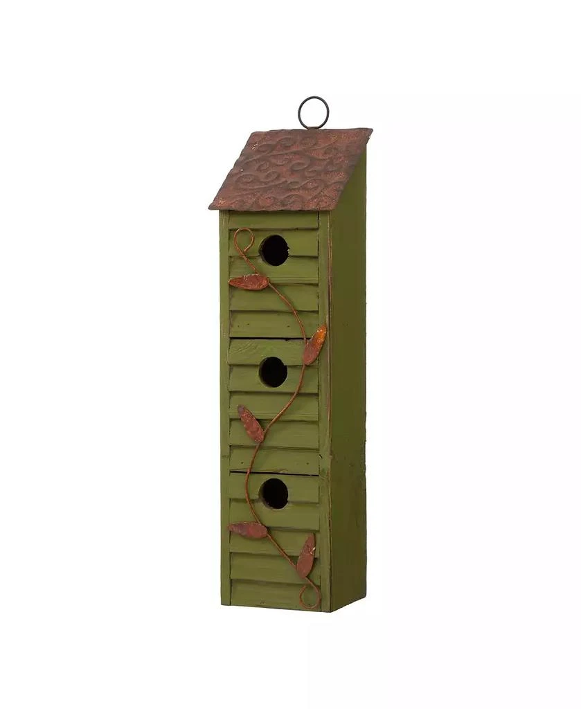Glitzhome Distressed Window Shutters Birdhouse, 18'' 1