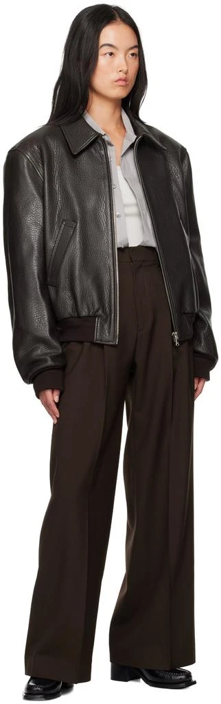 Recto Brown Ben Shrunken Leather Jacket 4