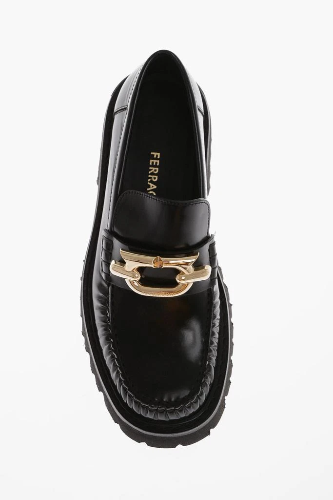 Salvatore Ferragamo Carrion Sole Ingrid Leather Loafers 4