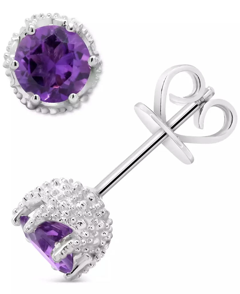 Macy's Rhodolite Garnet Stud Earrings (2 ct. t.w.) in Sterling Silver (Also in Amethyst, White Topaz, Citrine, Peridot, & Blue Topaz) 1