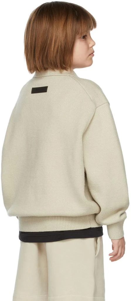 Essentials Kids Beige Knit Big E Polo Sweater 4