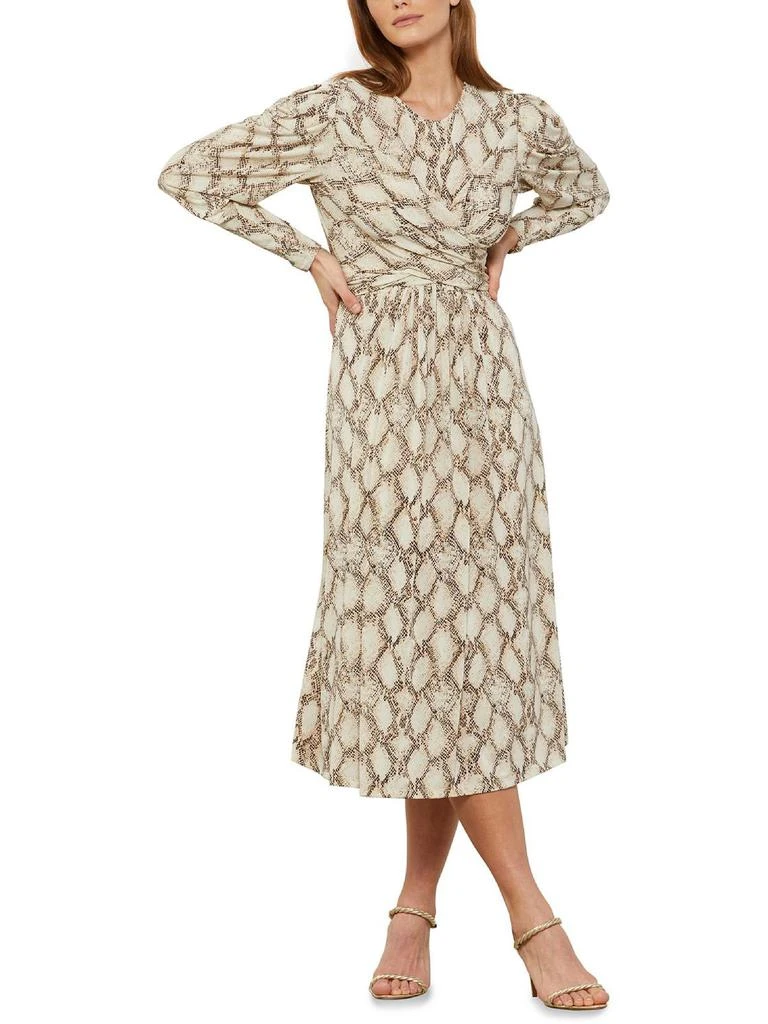BCBG Womens Faux Wrap Animal Print Wrap Dress 1