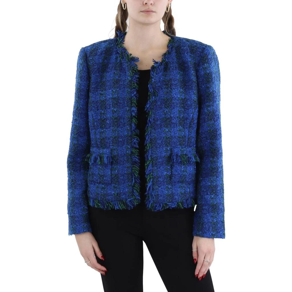 L'Agence Angelina Womens Tweed Office Collarless Blazer 4