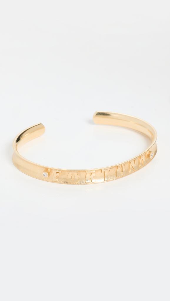 Marlo Laz 14k Slim Fortuna Cuff 2 Diamonds