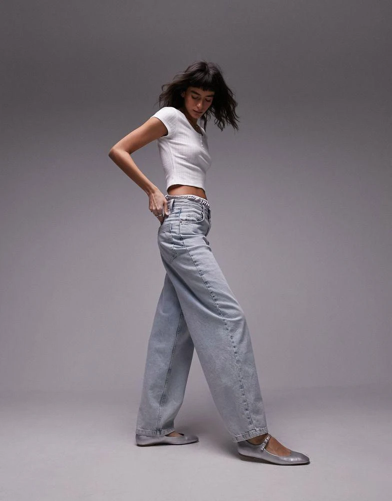 Topshop Topshop pointelle cropped tee in white 2