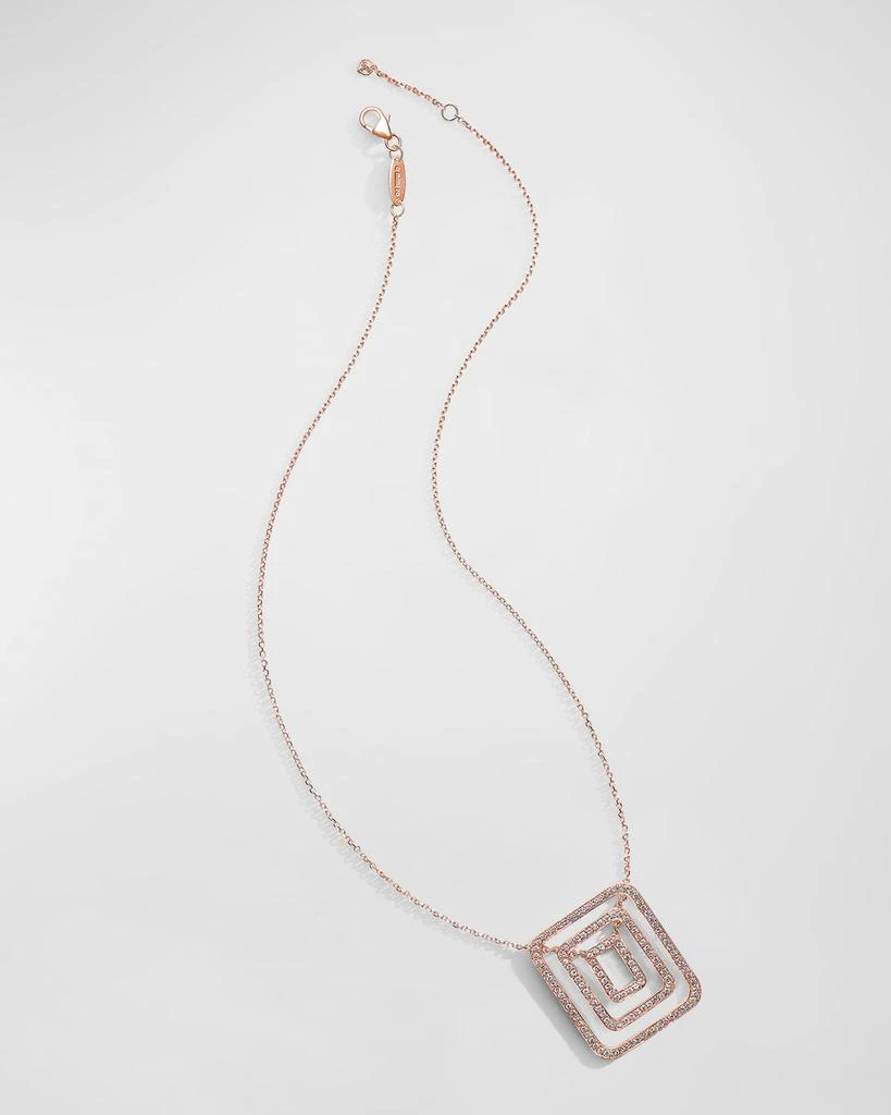 Mimi So Piece 18k Rose Gold Medium Square Swing Diamond Necklace 3