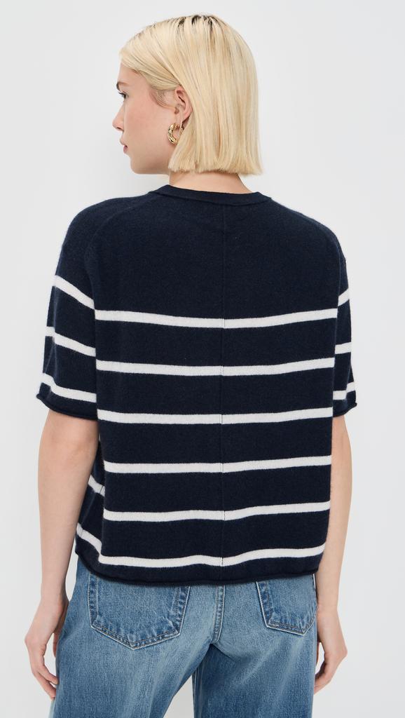 White + Warren Cashmere Roll Trim T-Shirt