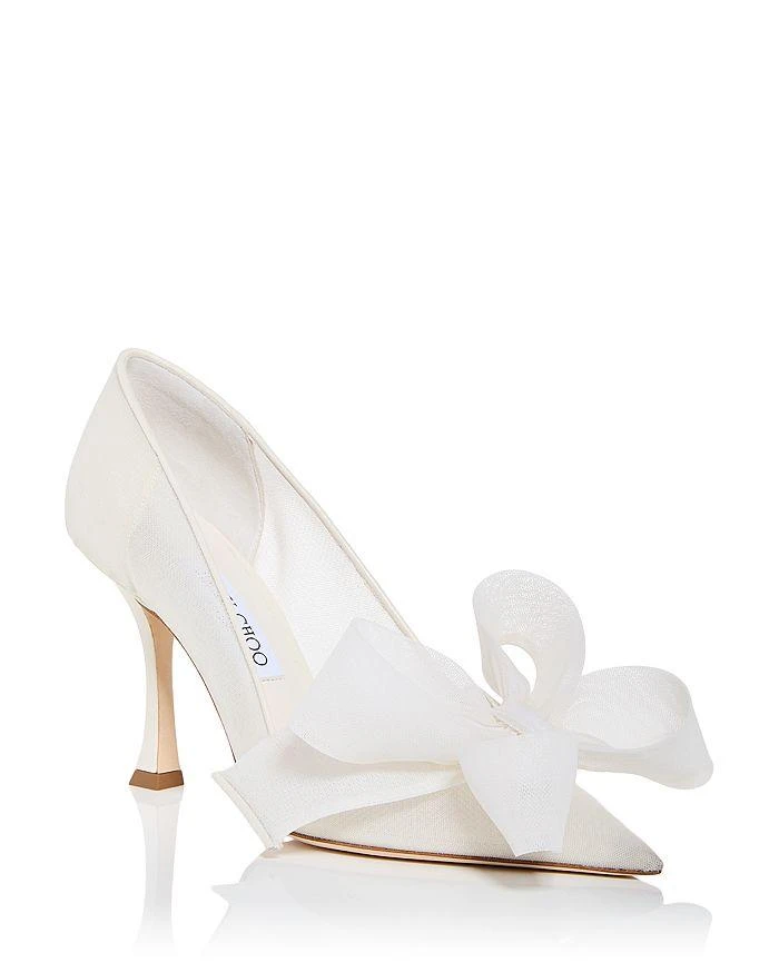 Jimmy Choo Women's Staz 90 Mesh Bow Pumps 1