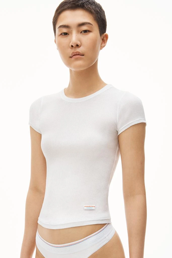 Alexander Wang Scoop Neck Ribbed Cotton Tee 3