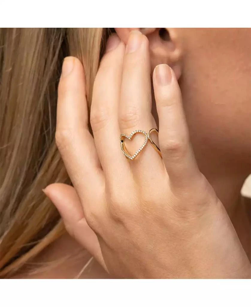 Bearfruit Jewelry 14k Gold Plated Mae Triple Heart Ring Dainty Romantic Trendy 2