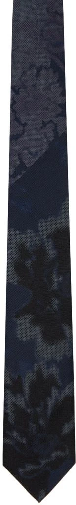 Dries Van Noten Navy Printed Tie 1