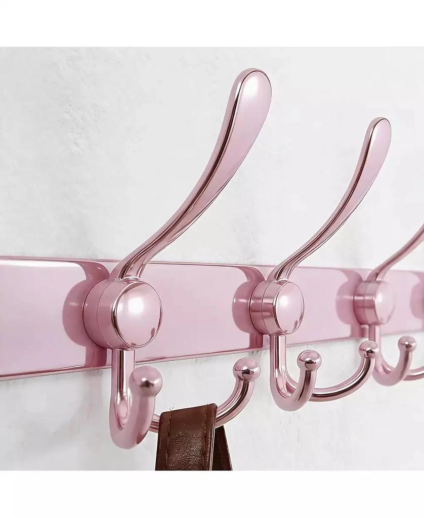 YIGII Heavy Duty 29.5" Long 8-Triple Hooks Coat Rack, Pink 2