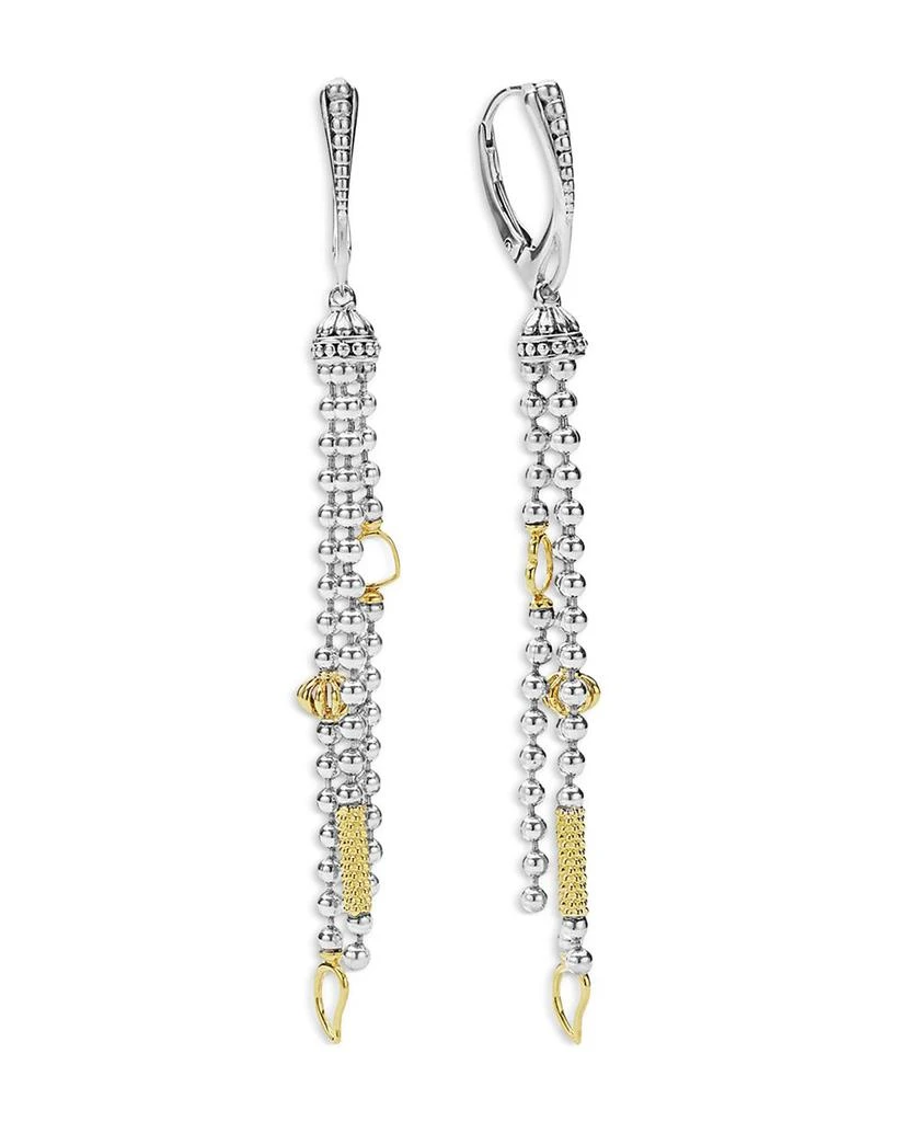 LAGOS 18K Yellow Gold 
Sterling Silver Caviar Icon Tassel Drop Earrings 1