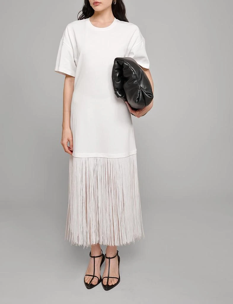 Pixie Market White Fringe Cotton Tee Dress 4