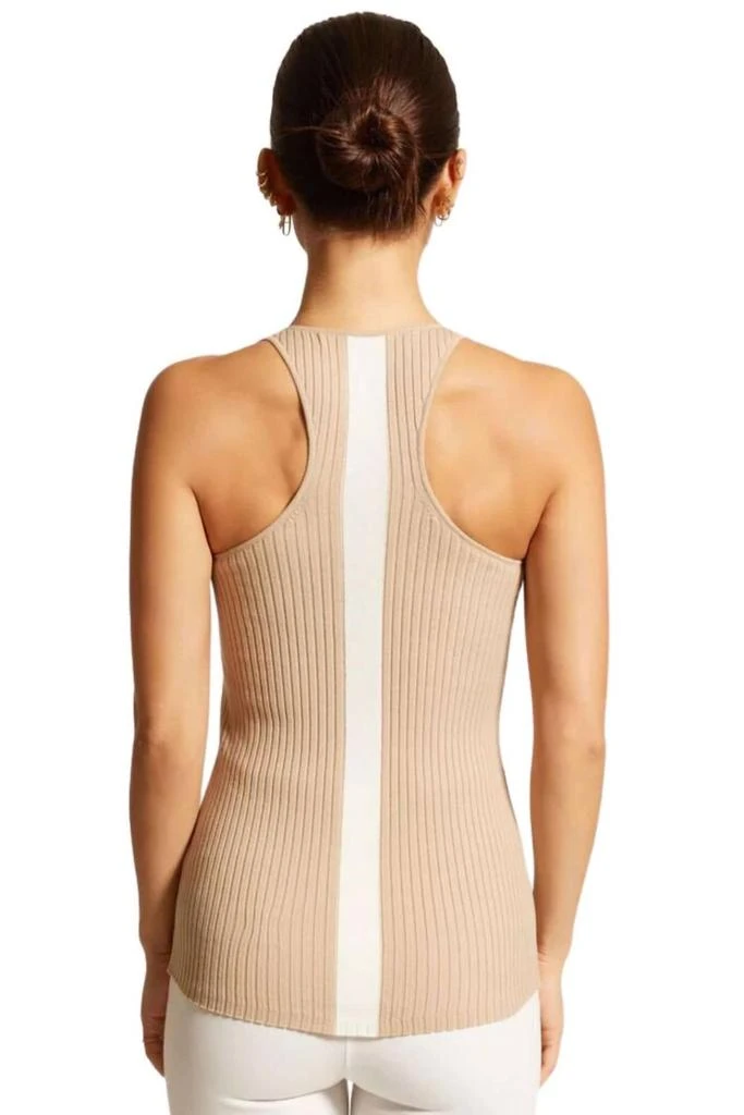 Blanc Noir Color Block Tank Top In Irish Cream 3