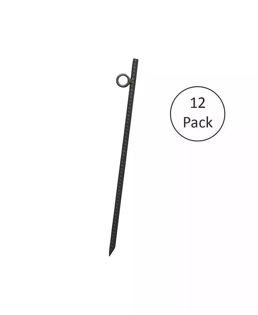 Yard Tuff Grip Rebar 18 Inch Steel Durable Tent Canopy Ground Stakes (12 Pack)