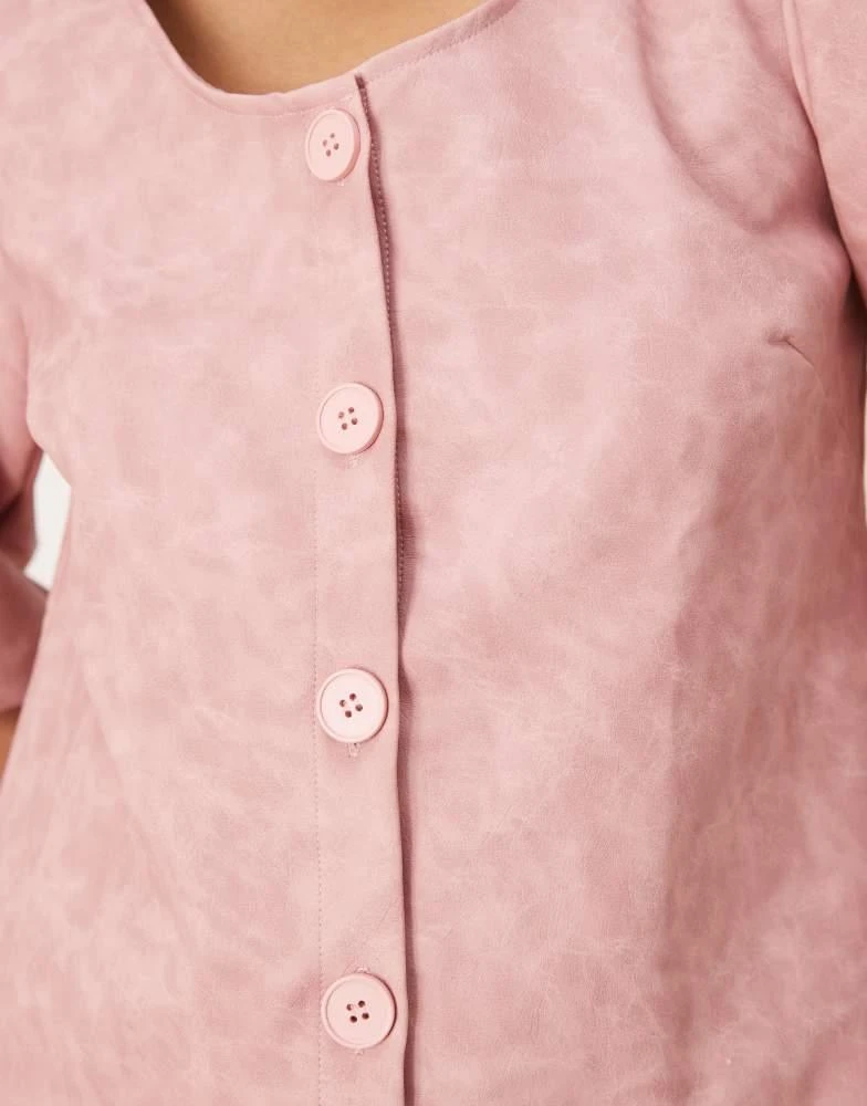 ghospell pink dress Ghospell drawstring puff sleeve mini dress in pink