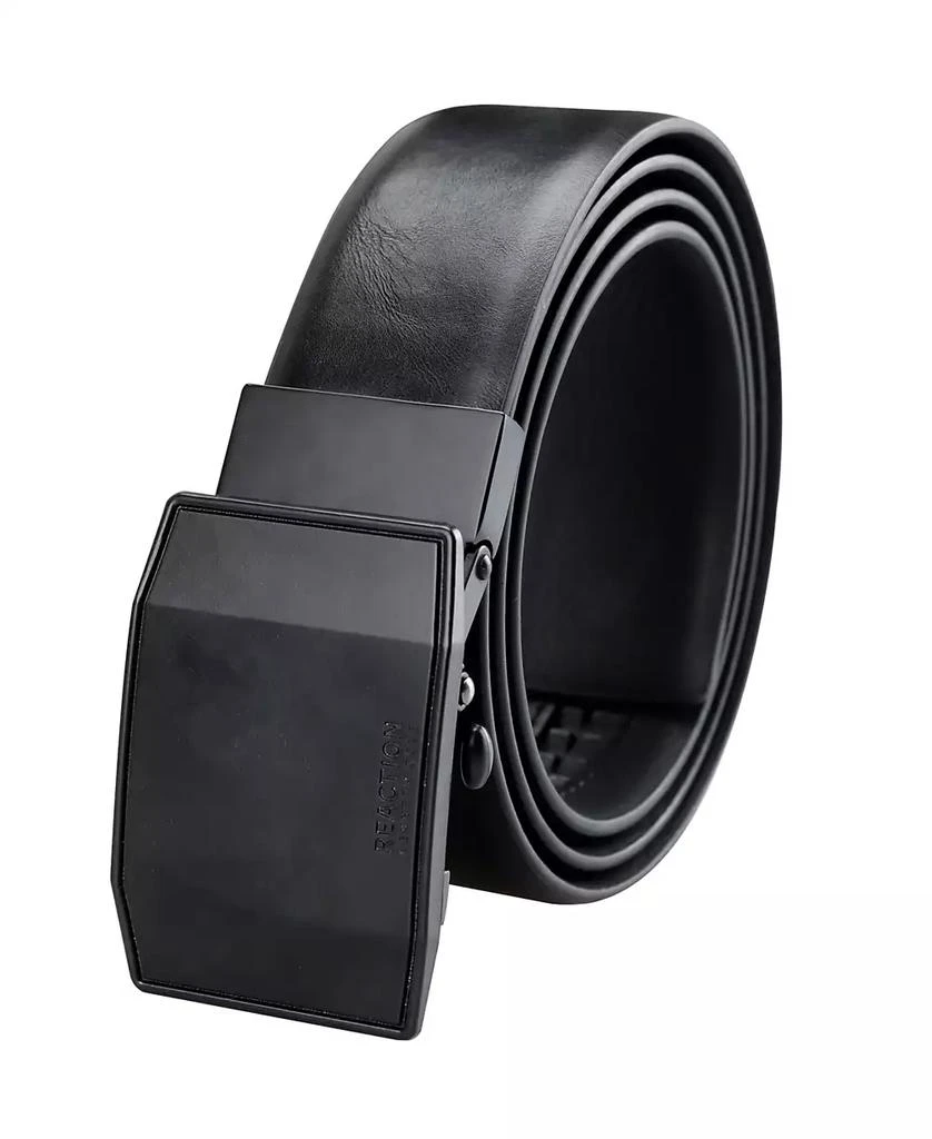 Kenneth Cole Men's Exact System Track Lock Matte Black Plaque Buckle Belt 2
