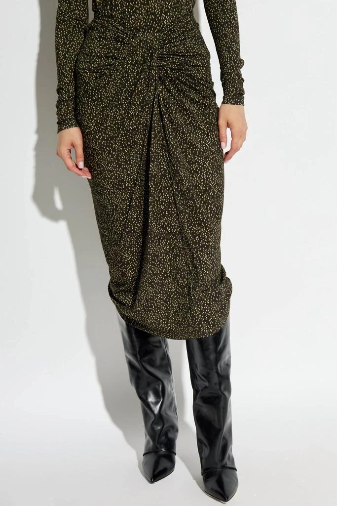 Isabel Marant Jeldia Skirt In Dark Khaki/lime 1