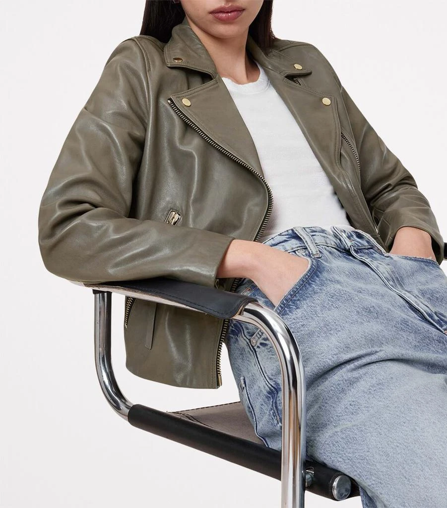 ALL SAINTS Leather Dalby Biker Jacket 8