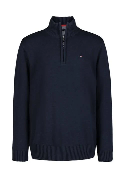 Tommy Hilfiger Hilfiger Boys 4 7 Solid 1 4 Zip Sweater Knit Pullover 1