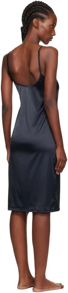 Yasmine Eslami Black Annabelle Satin Slip Midi Dress 3