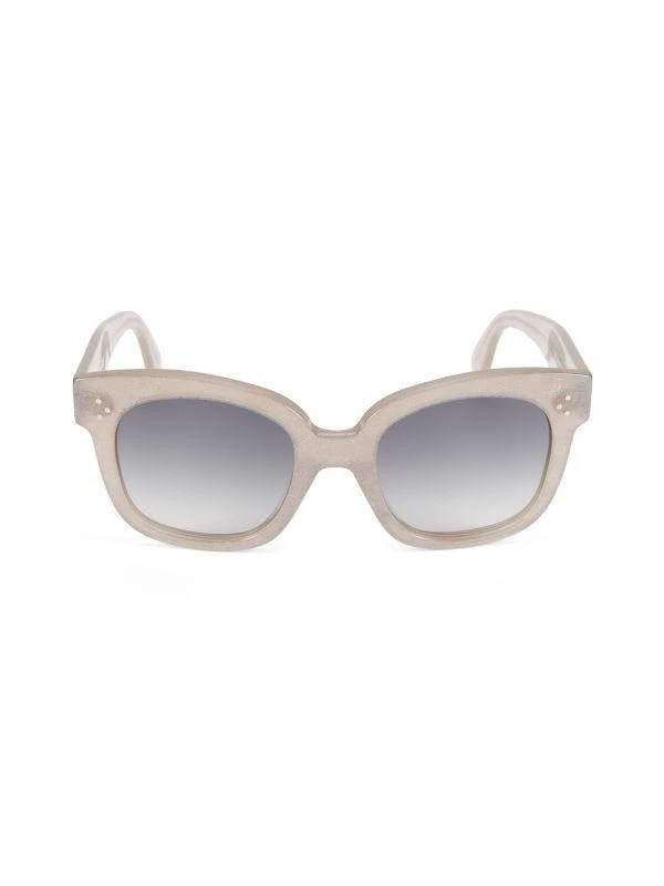 Celine CL4240IS 25A Round Sunglasses–Shiny Ivory with Silver Studs Embellishment Celine CL4240IS White Crystal Sunglasses – Designer Daydream main image 2