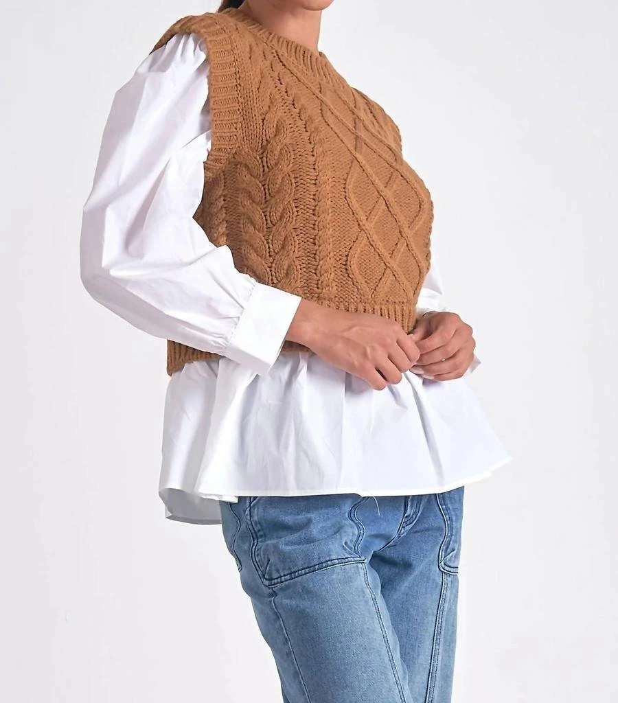 Elan Elan - Ryan Twofer Cable Sweater Vest Top 2