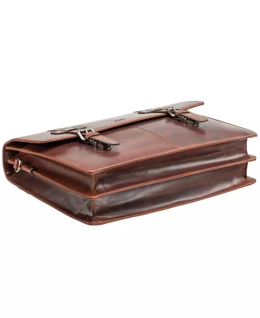 Mancini Leather Goods Men's Buffalo Collection Double Compartment 15.6" Laptop and Tablet Briefcase 6