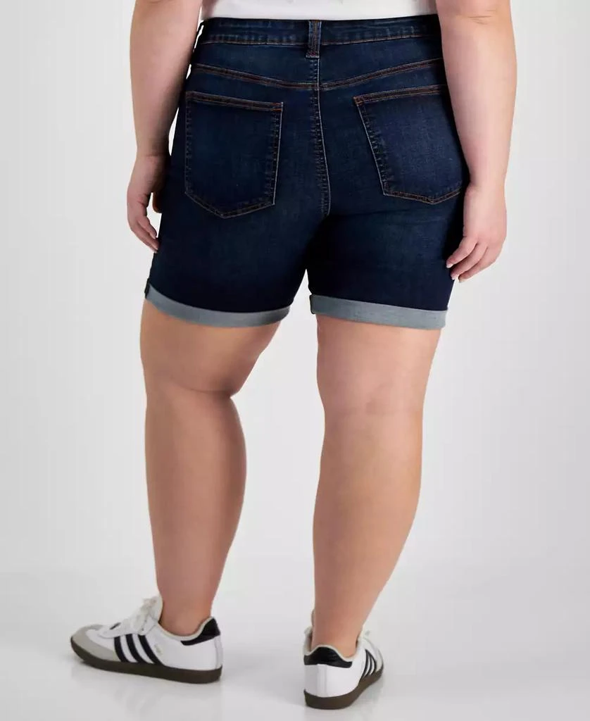Celebrity Pink Trendy Plus Size Rolled-Cuff Denim Shorts 4