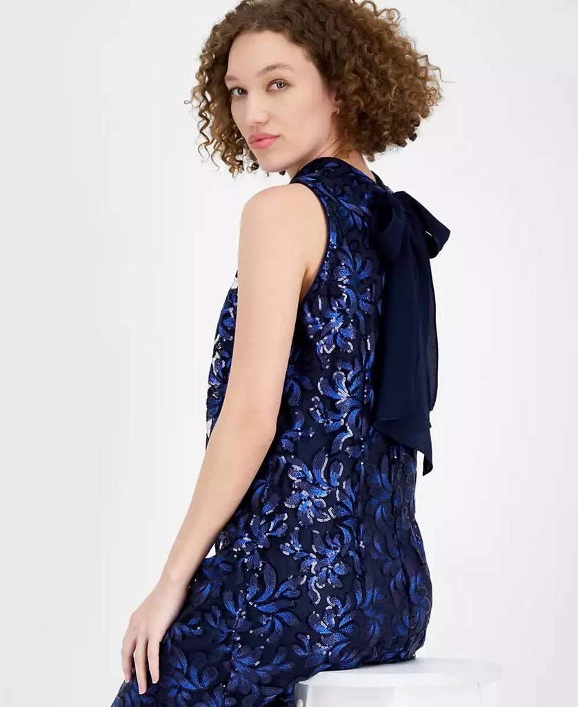 Robbie Bee Women's Sequinned Mock-Neck Sheath Dress 3