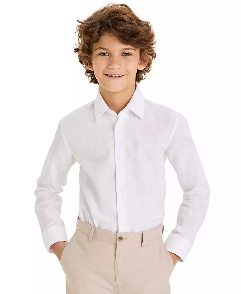 Michael Kors Big Boys Classic Fit Linen Dress Shirt 1