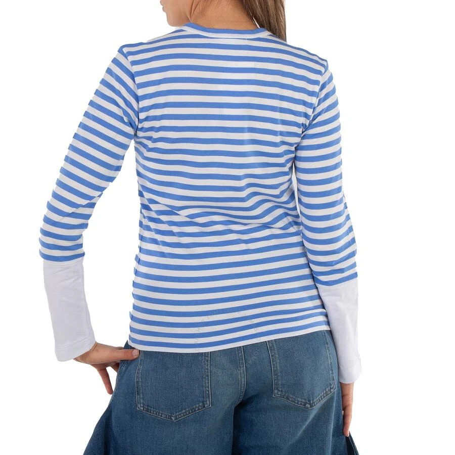 Cdg Play Horizontal-Stripe Heart Emblem  Long-Sleeve T-Shirt 3