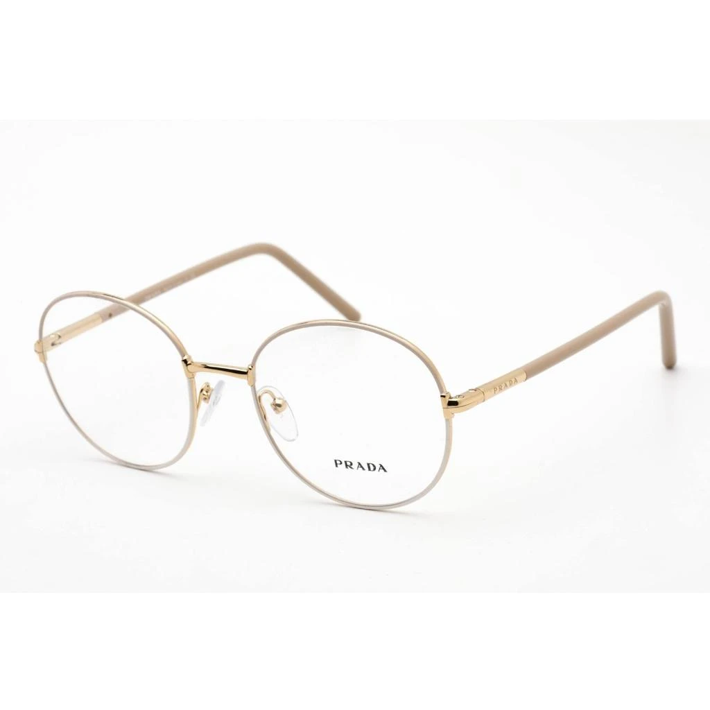 Prada Prada Women's Eyeglasses - Beige/White Metal Rectangular Shape Frame | 0PR 55WV 06I1O1 1