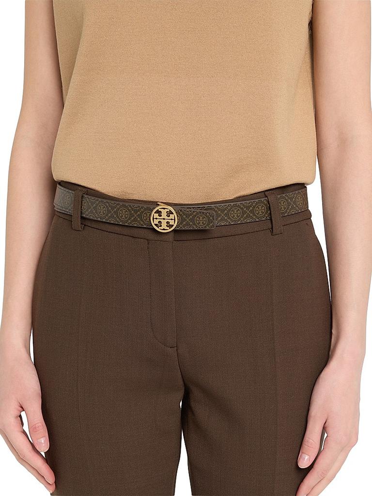 Tory Burch Miller Monogram Coated Canvas Belt
