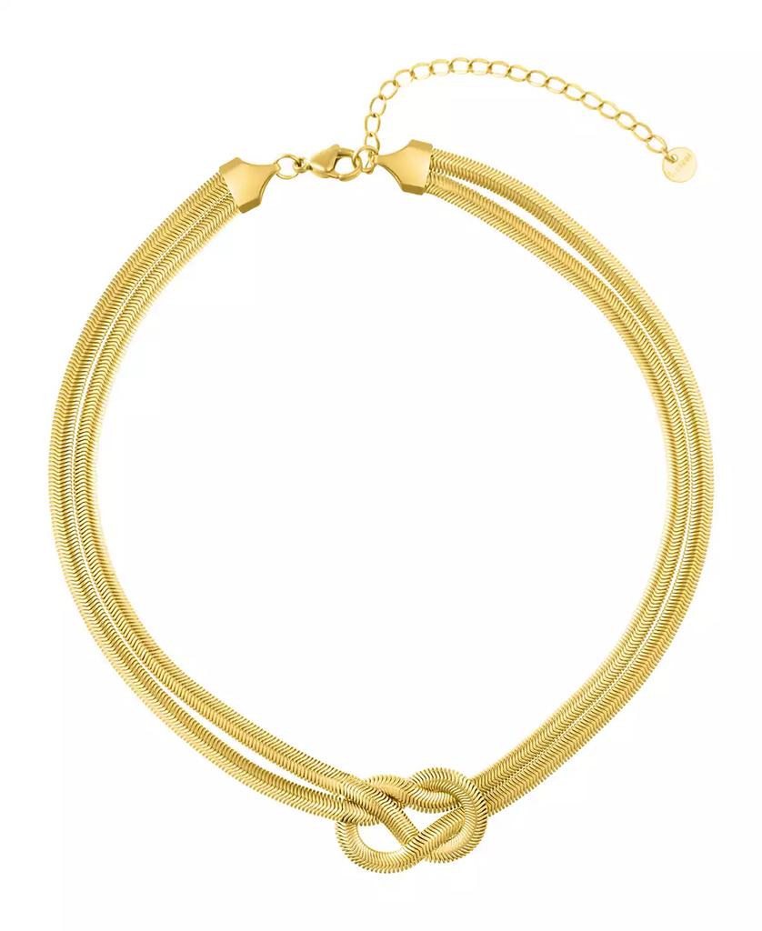 ADORNIA Gold Tarnish Resistant Adjustable Knot Collar Necklace