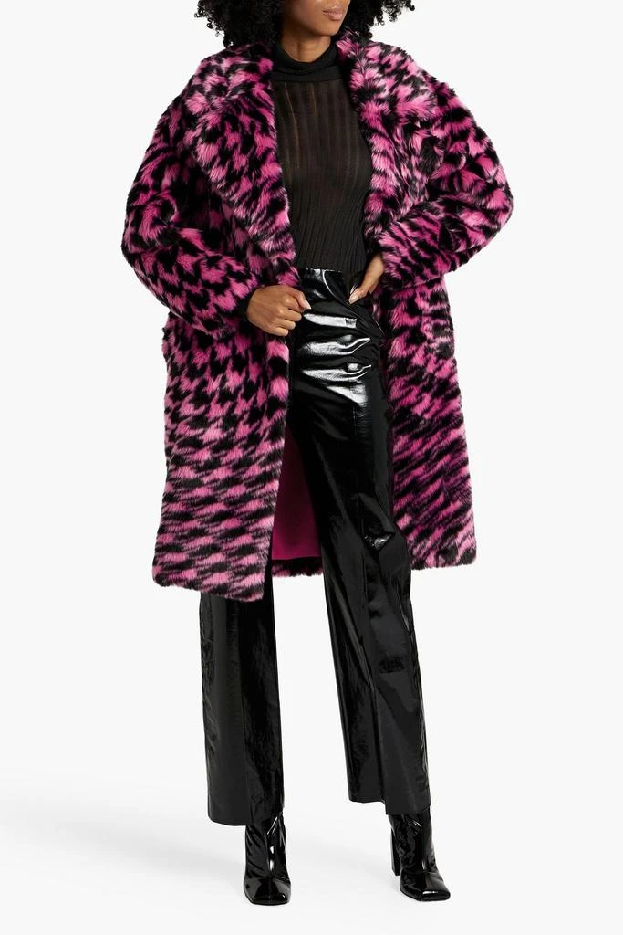 Diane von Furstenberg Arwen double-breasted printed faux fur coat 2