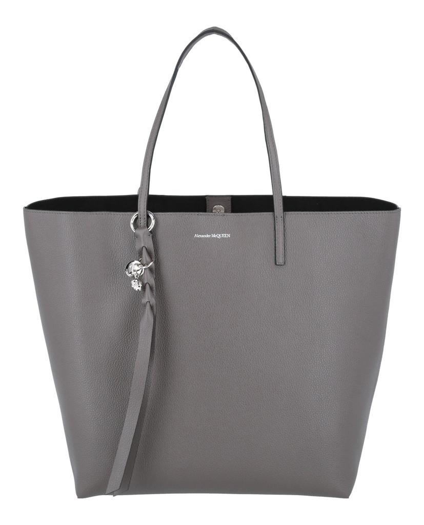 Alexander McQueen TYRIAN PURPLE LEATHER T-BAR SHOPPING BAG